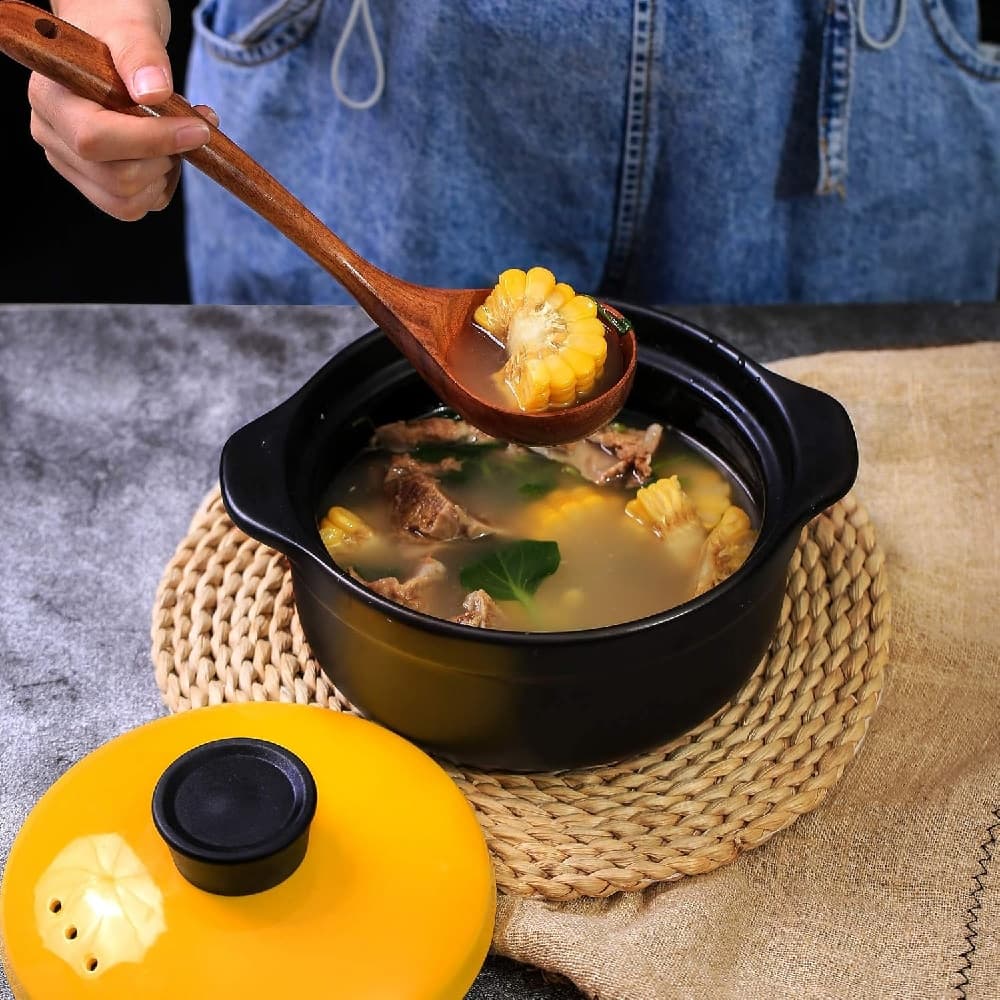 Wooden Cooking Utensils Set 6 Pcs Slotted spatula Flat spatula Colander Fired shovel Stirring spoon Salad Fork