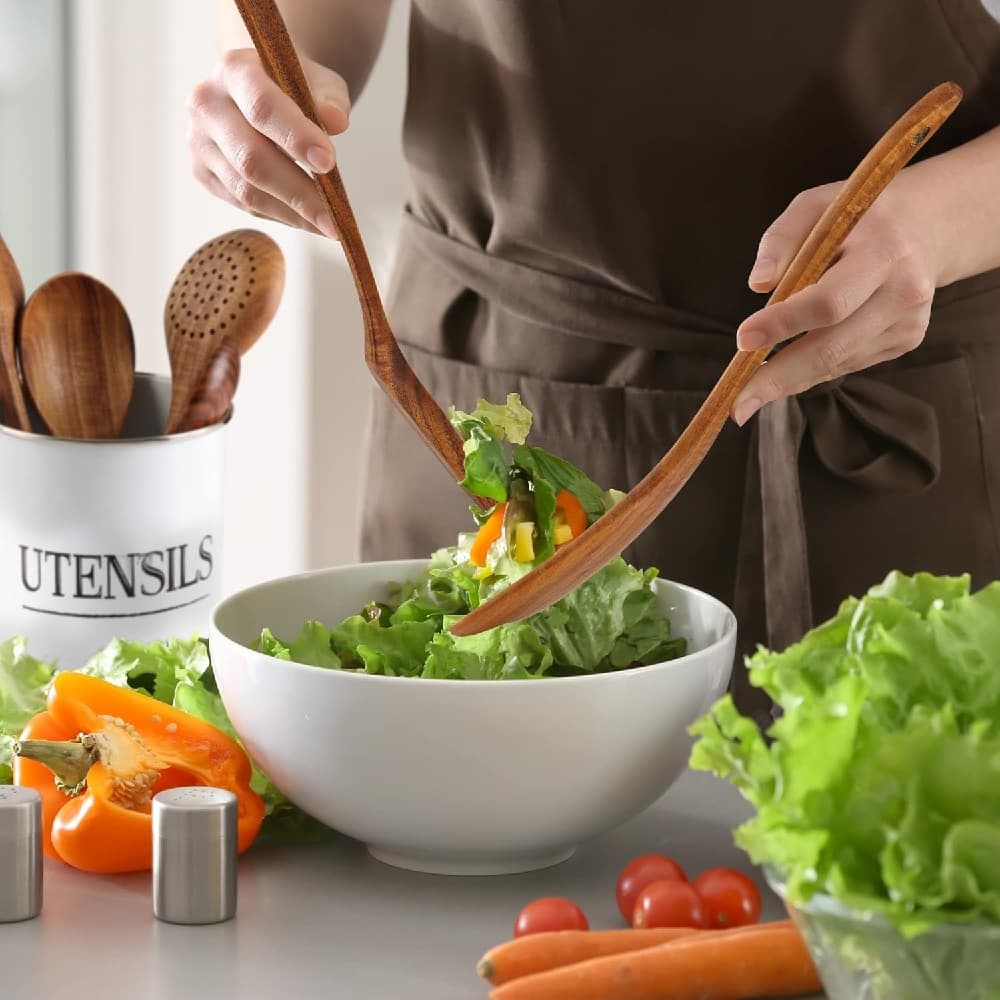 Kitchen Utensils Set Wooden Utensils for Cooking 7Pcs for Kitchen Tool Wooden Cooking Spoons